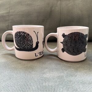 Set of 2 Taylor & Ng Snail Turtle Mug Ceramic Coffee Cups La Tortue L’Escargot